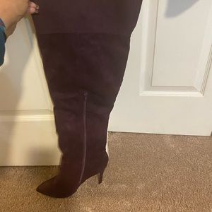 Grape color over the knee boots